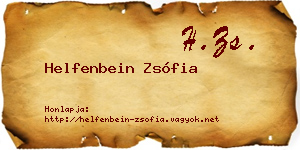 Helfenbein Zsófia névjegykártya